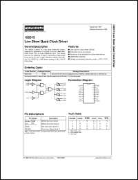 datasheet for 100315SCX by Fairchild Semiconductor