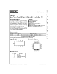 datasheet for 100316QC by Fairchild Semiconductor