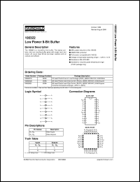 datasheet for 100322PC by Fairchild Semiconductor
