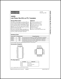datasheet for 100325SCX by Fairchild Semiconductor