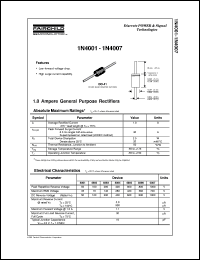 datasheet for 1N4001 by Fairchild Semiconductor