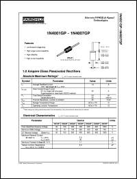 datasheet for 1N4001GP by Fairchild Semiconductor