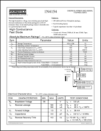 datasheet for 1N4154 by Fairchild Semiconductor