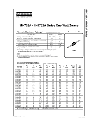 datasheet for 1N4728A by Fairchild Semiconductor