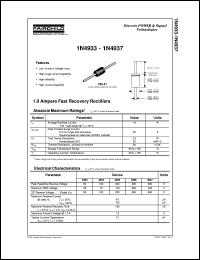datasheet for 1N4933 by Fairchild Semiconductor