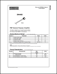 datasheet for 2N4402 by Fairchild Semiconductor