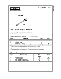 datasheet for 2N5400 by Fairchild Semiconductor