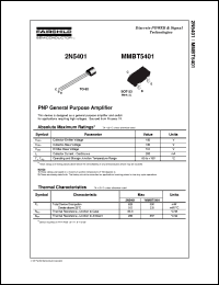 datasheet for 2N5401 by Fairchild Semiconductor