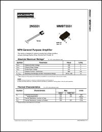 datasheet for 2N5551 by Fairchild Semiconductor
