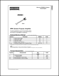 datasheet for 2N5961 by Fairchild Semiconductor