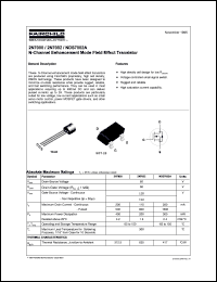 datasheet for 2N7000 by Fairchild Semiconductor