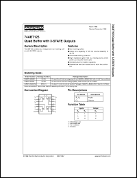 datasheet for 74ABT125CSCX by Fairchild Semiconductor