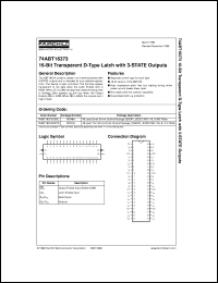 datasheet for 74ABT16373CSSC by Fairchild Semiconductor