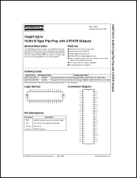 datasheet for 74ABT16374CMTDX by Fairchild Semiconductor