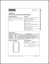 datasheet for 74ABT573CSJX by Fairchild Semiconductor