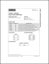 datasheet for 74AC00SCX by Fairchild Semiconductor