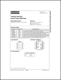 datasheet for 74AC02SJ by Fairchild Semiconductor