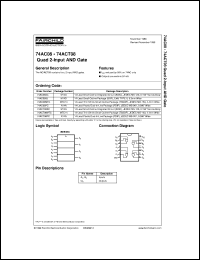 datasheet for 74AC08SJ by Fairchild Semiconductor