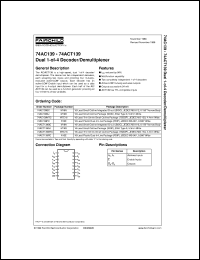 datasheet for 74AC139PC by Fairchild Semiconductor