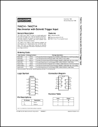 datasheet for 74AC14MTCX by Fairchild Semiconductor