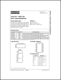 datasheet for 74AC153SJX by Fairchild Semiconductor
