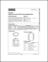 datasheet for 74AC191PC by Fairchild Semiconductor