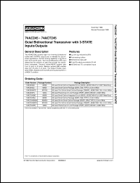 datasheet for 74AC245SJ by Fairchild Semiconductor
