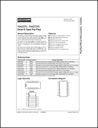 datasheet for 74AC273SJ by Fairchild Semiconductor