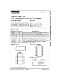 datasheet for 74AC373SJX by Fairchild Semiconductor