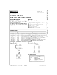 datasheet for 74AC573SJ by Fairchild Semiconductor