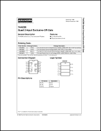datasheet for 74AC86SJ by Fairchild Semiconductor