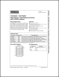 datasheet for 74ACQ240PC by Fairchild Semiconductor