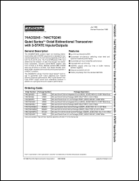datasheet for 74ACQ245SCX by Fairchild Semiconductor