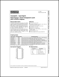 datasheet for 74ACQ373SCX by Fairchild Semiconductor
