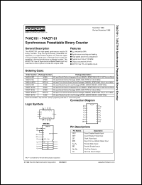 datasheet for 74ACT161PC by Fairchild Semiconductor