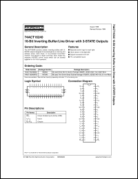 datasheet for 74ACT16240SSC by Fairchild Semiconductor