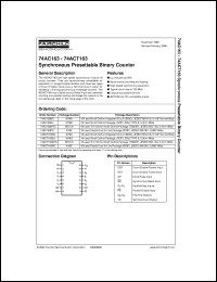datasheet for 74ACT163PC by Fairchild Semiconductor