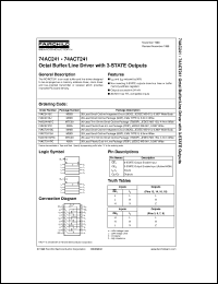 datasheet for 74ACT241PC by Fairchild Semiconductor
