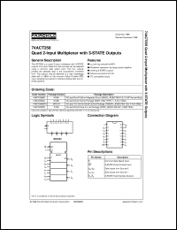 datasheet for 74ACT258PC by Fairchild Semiconductor