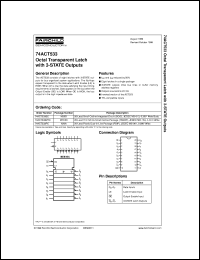 datasheet for 74ACT533SC by Fairchild Semiconductor