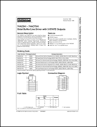 datasheet for 74ACT541PC by Fairchild Semiconductor