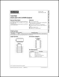 datasheet for 74ACT563SC by Fairchild Semiconductor