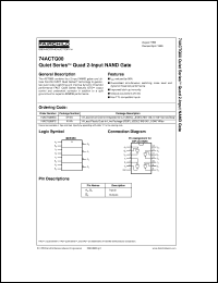 datasheet for 74ACTQ00SC by Fairchild Semiconductor