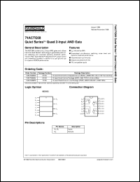datasheet for 74ACTQ08SJ by Fairchild Semiconductor