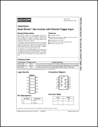 datasheet for 74ACTQ14SC by Fairchild Semiconductor