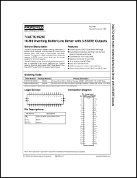 datasheet for 74ACTQ16240SSCX by Fairchild Semiconductor