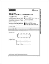 datasheet for 74ACTQ16244SSCX by Fairchild Semiconductor