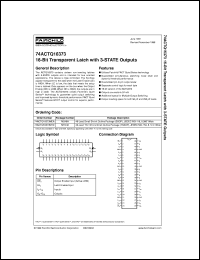 datasheet for 74ACTQ16373SSCX by Fairchild Semiconductor