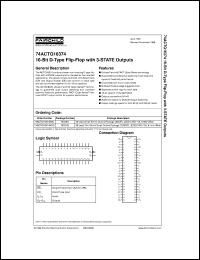 datasheet for 74ACTQ16374SSCX by Fairchild Semiconductor