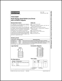 datasheet for 74ACTQ541SC by Fairchild Semiconductor